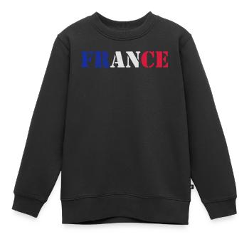 France - Sweat Premium enfant bio - noir - Devant - AI Model Kid Female (0cm)