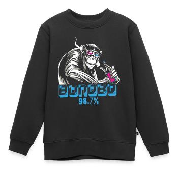 Lustiges Affe Schimpanse DNA - Kinder Premium Organic Sweatshirt - Schwarz - Vorne - AI Model Kid Female (0cm)