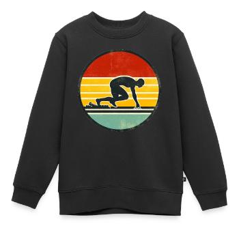 Sprinter - Track And Field 2 - Kinder Premium Organic Sweatshirt - Schwarz - Vorne - AI Model Kid Female (0cm)