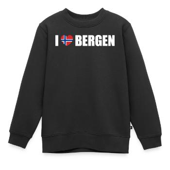 I love Bergen Norwegen - Kinder Premium Organic Sweatshirt - Schwarz - Vorne - AI Model Kid Female (0cm)