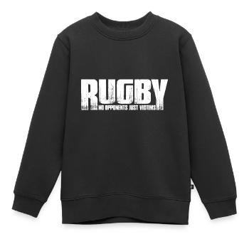Rugby Pas d’adversaires Juste des victimes 7 - Sweat Premium enfant bio - noir - Devant - AI Model Kid Female (0cm)