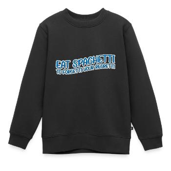 Eat Spaghetti To Forgetti Your Regretti 11 - Kinder Premium Organic Sweatshirt - Schwarz - Vorne - AI Model Kid Female (0cm)