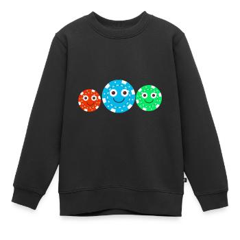 poker,famille,famille de poker,jetons,jeu,jeu de poker - Sweat Premium enfant bio - noir - Devant - AI Model Kid Female (0cm)
