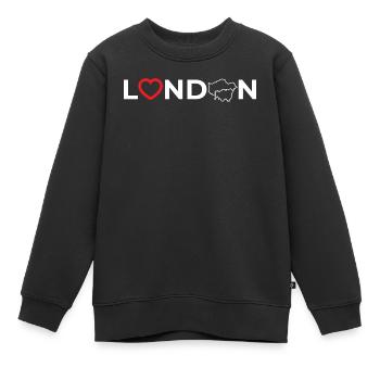 Love London Heart England UK Gift britannique - Sweat Premium enfant bio - noir - Devant - AI Model Kid Female (0cm)