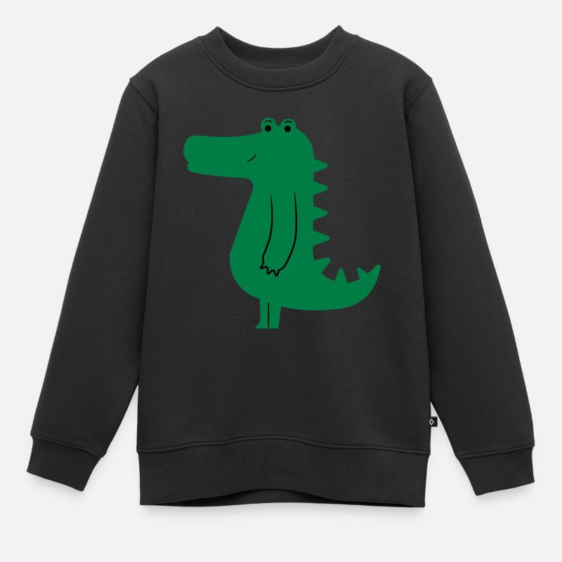 crocodile - Sweat Premium enfant bio - noir