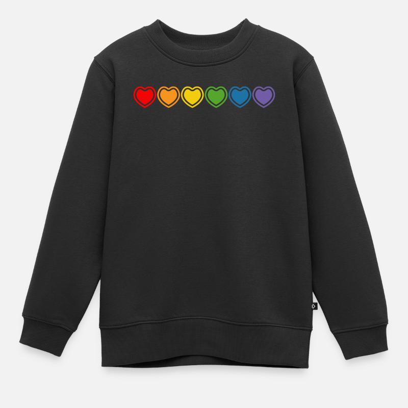 LGBT Regenbogenherzchen - Kinder Premium Organic Sweatshirt - Schwarz