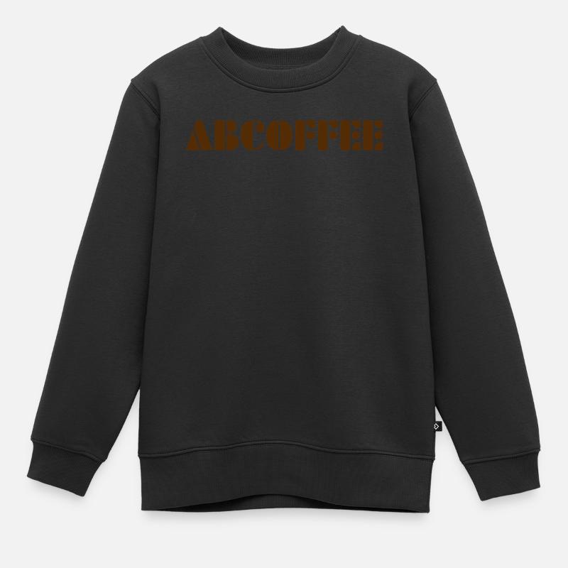 Coffee alphabet - Kinder Premium Organic Sweatshirt - Schwarz