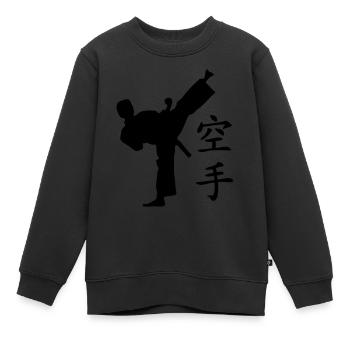 karate - Kinder Premium Organic Sweatshirt - Schwarz - Vorne - AI Model Kid Female (0cm)