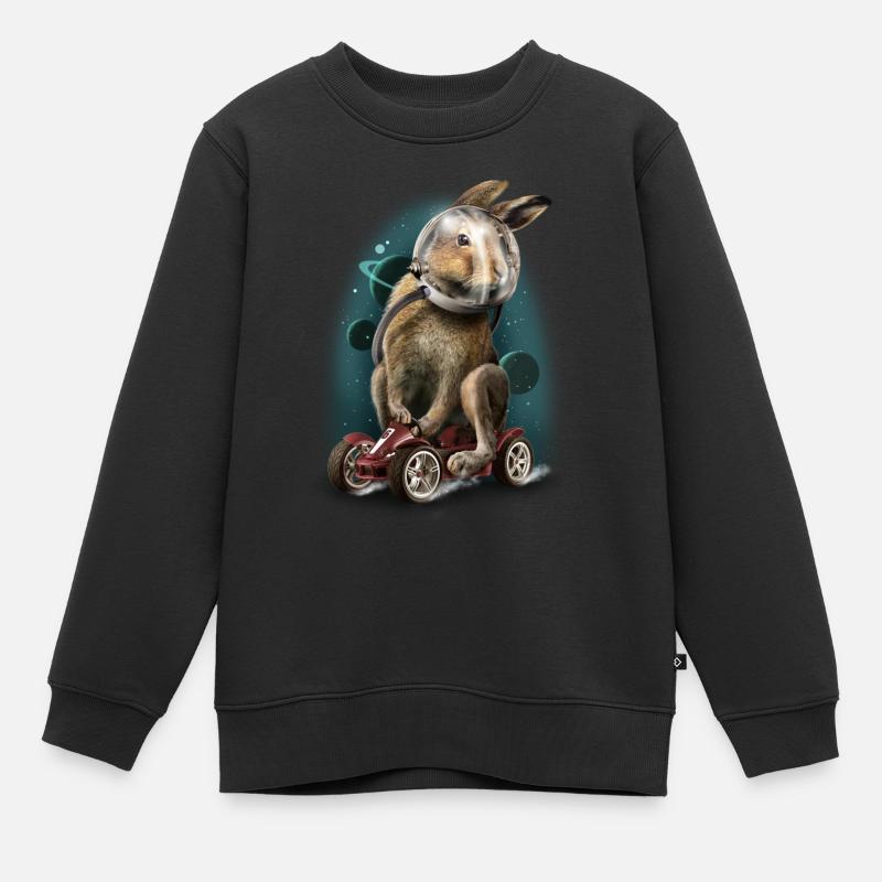 Rabbit race - Sweat Premium enfant bio - noir