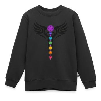Kundalini Chakra Caduceus Buddhismus Yoga Symbol - Kinder Premium Organic Sweatshirt - Schwarz - Vorne - AI Model Kid Female (0cm)