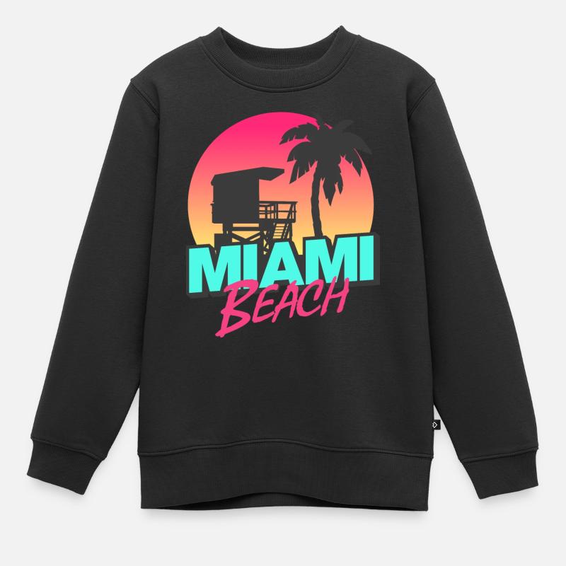 Miami Beach - Sweat Premium enfant bio - noir