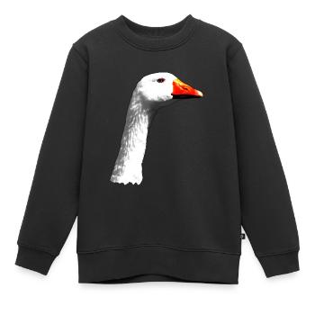 Gans - Kinder Premium Organic Sweatshirt - Schwarz - Vorne - AI Model Kid Female (0cm)