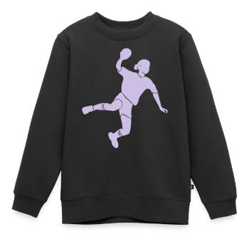 Handball Mädchen - Kinder Premium Organic Sweatshirt - Schwarz - Vorne - AI Model Kid Female (0cm)