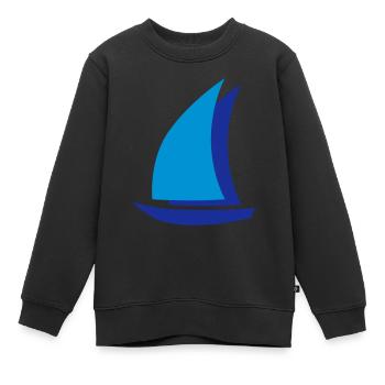 bateau à voile - Sweat Premium enfant bio - noir - Devant - AI Model Kid Female (0cm)