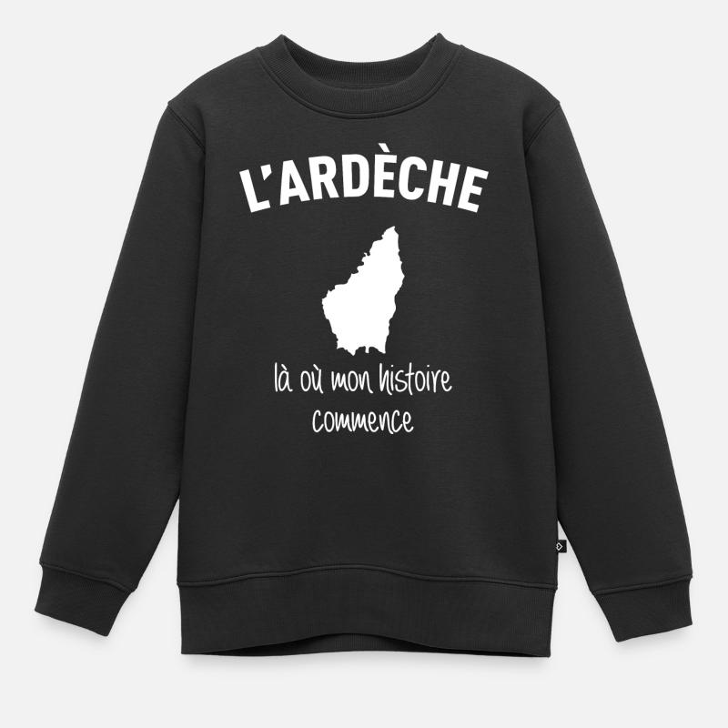 ardeche-histoire - Sweat Premium enfant bio - noir