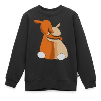Hasen-Freundschaft - Kinder Premium Organic Sweatshirt - Schwarz - Vorne - AI Model Kid Female (0cm)