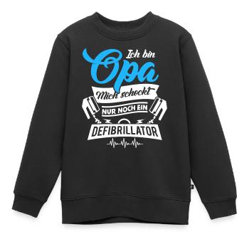 Opa Großvater Opi Großvati Vatertag Schock - Kinder Premium Organic Sweatshirt - Schwarz - Vorne - AI Model Kid Female (0cm)