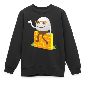 drôle mignon kawaii Humpty Dumpty - Sweat Premium enfant bio - noir - Devant - AI Model Kid Female (0cm)