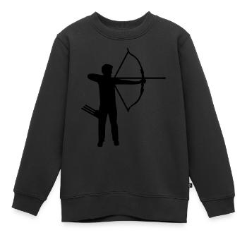 Bogenschießen - Kinder Premium Organic Sweatshirt - Schwarz - Vorne - AI Model Kid Female (0cm)