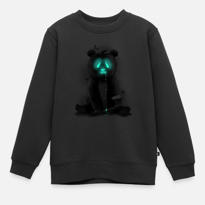 PANDALOWEEN - Sweat Premium enfant bio - noir