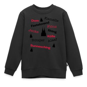 Kölsche Sprache - Kinder Premium Organic Sweatshirt - Schwarz - Vorne - AI Model Kid Female (0cm)