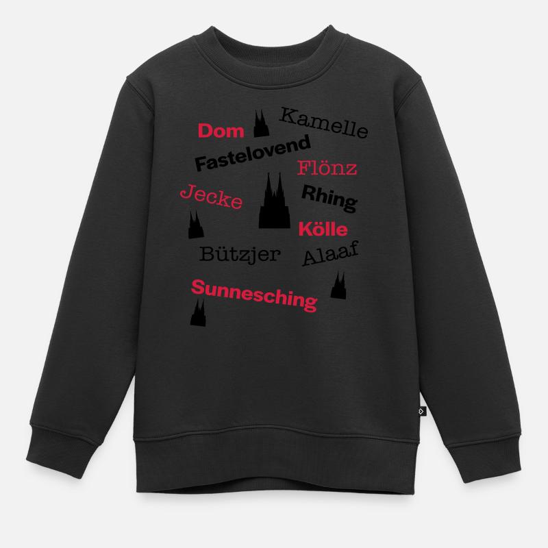 Kölsche Sprache - Kinder Premium Organic Sweatshirt - Schwarz