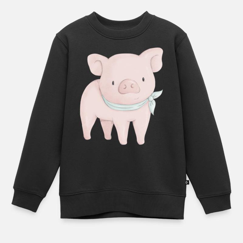 Bébé cochon - Sweat Premium enfant bio - noir