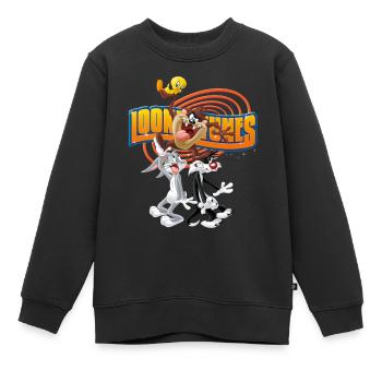 Looney Tunes Bugs Taz Tweety Sylvester - Kids Premium Organic Sweatshirt - black - Front - AI Model Kid Female (0cm)