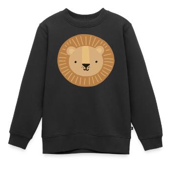 Motif enfant tête de lion - Sweat Premium enfant bio - noir - Devant - AI Model Kid Female (0cm)
