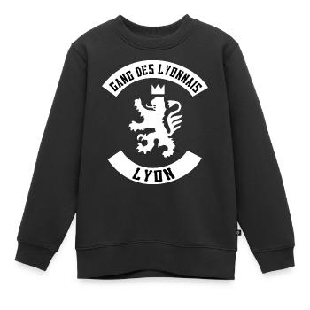 Fußballverein Lyon - GANG DES LYONNAIS - Kinder Premium Organic Sweatshirt - Schwarz - Vorne - AI Model Kid Female (0cm)