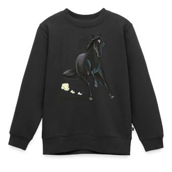 Ostwind Hengst Ostwind im Galopp - Kinder Premium Organic Sweatshirt - Schwarz - Vorne - AI Model Kid Female (0cm)
