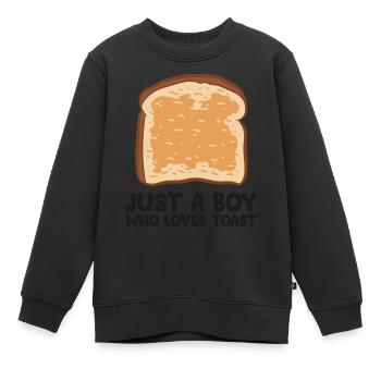 Un seul garçon Le Toast Aime - Sweat Premium enfant bio - noir - Devant - AI Model Kid Female (0cm)