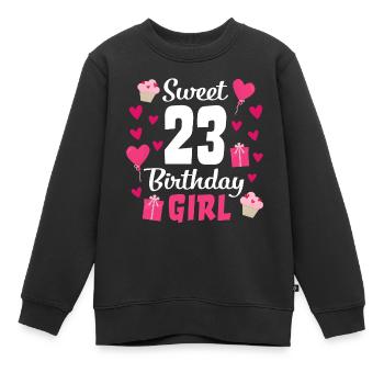 Sweet 23 anniversaire de fille anniversaire - Sweat Premium enfant bio - noir - Devant - AI Model Kid Female (0cm)