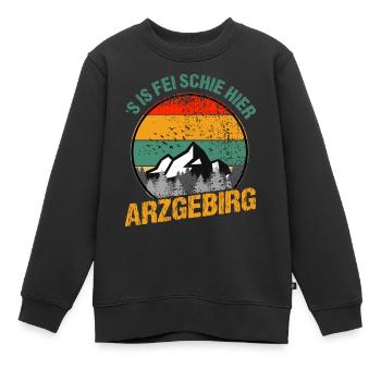 S is fei schie hier - Kinder Premium Organic Sweatshirt - Schwarz - Vorne - AI Model Kid Female (0cm)