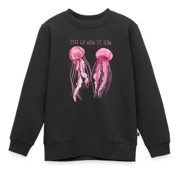 Qualle - Kinder Premium Organic Sweatshirt - Schwarz - Vorne - AI Model Kid Female (0cm)