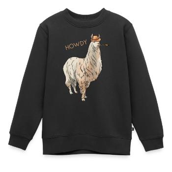 Lama - Kinder Premium Organic Sweatshirt - Schwarz - Vorne - AI Model Kid Female (0cm)