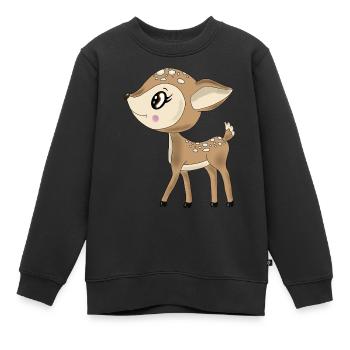 Chevreuil - Sweat Premium enfant bio - noir - Devant - AI Model Kid Female (0cm)