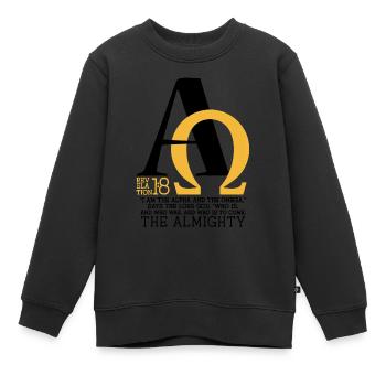 ICH BIN das Alpha und Omega - Kinder Premium Organic Sweatshirt - Schwarz - Vorne - AI Model Kid Female (0cm)