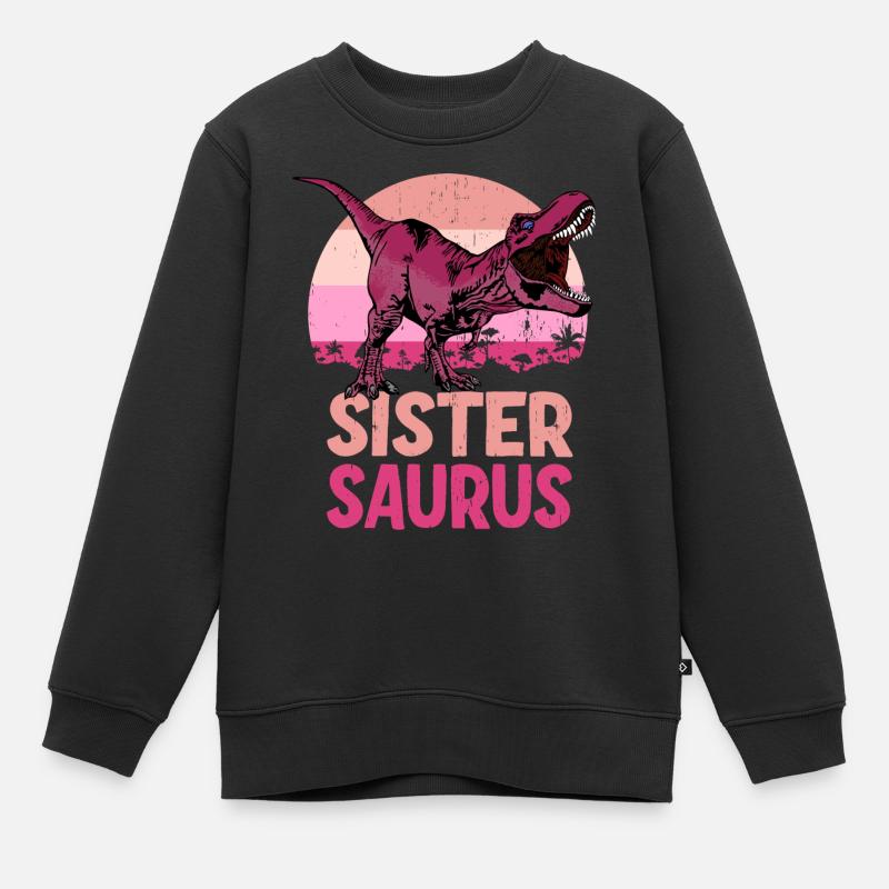 Schwester Saurus Sistersaurus Dinosaur Family - Kinder Premium Organic Sweatshirt - Schwarz