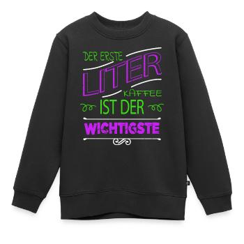 bday tasse verschlafen geburtstagsgeschenkidee - Kinder Premium Organic Sweatshirt - Schwarz - Vorne - AI Model Kid Female (0cm)