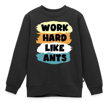 fourmi fourmi amis fourmi fraîche fourmi disant fourmi - Sweat Premium enfant bio - noir - Devant - AI Model Kid Female (0cm)