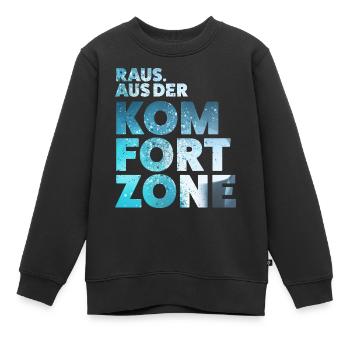 Raus aus der Komfortzone - Kinder Premium Organic Sweatshirt - Schwarz - Vorne - AI Model Kid Female (0cm)
