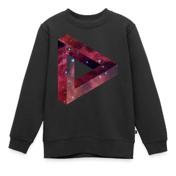 Dreieck Illusion im Galaxy Stil - Kinder Premium Organic Sweatshirt - Schwarz - Vorne - AI Model Kid Female (0cm)