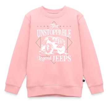 The Unstoppable Legend Jeeps - Kids Premium Organic Sweatshirt - rose - Front - AI Model Kid Female (0cm)