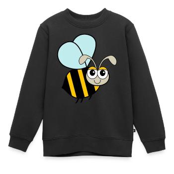 Cartoon Flying Bee - Kids Premium Organic Sweatshirt - black - Front - AI Model Kid Female (0cm)
