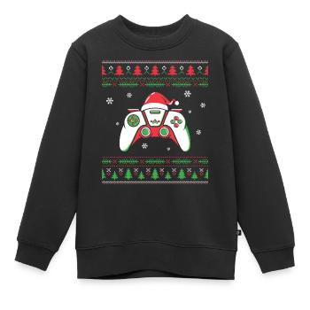 Cadeaux de Noël Noël - Sweat Premium enfant bio - noir - Devant - AI Model Kid Female (0cm)