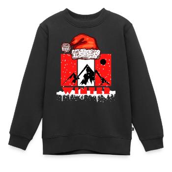winter - Kinder Premium Organic Sweatshirt - Schwarz - Vorne - AI Model Kid Female (0cm)