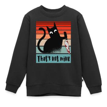 Das gehört mir nicht, Unschuldige Katze mit Messer - Kinder Premium Organic Sweatshirt - Schwarz - Vorne - AI Model Kid Female (0cm)