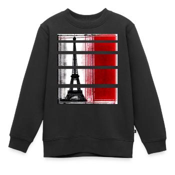 Paris Tour Eiffel Style Décontracté Moderne - Sweat Premium enfant bio - noir - Devant - AI Model Kid Female (0cm)