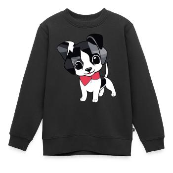 Cute Beautiful Chibi Dog - Kinder Premium Organic Sweatshirt - Schwarz - Vorne - AI Model Kid Female (0cm)